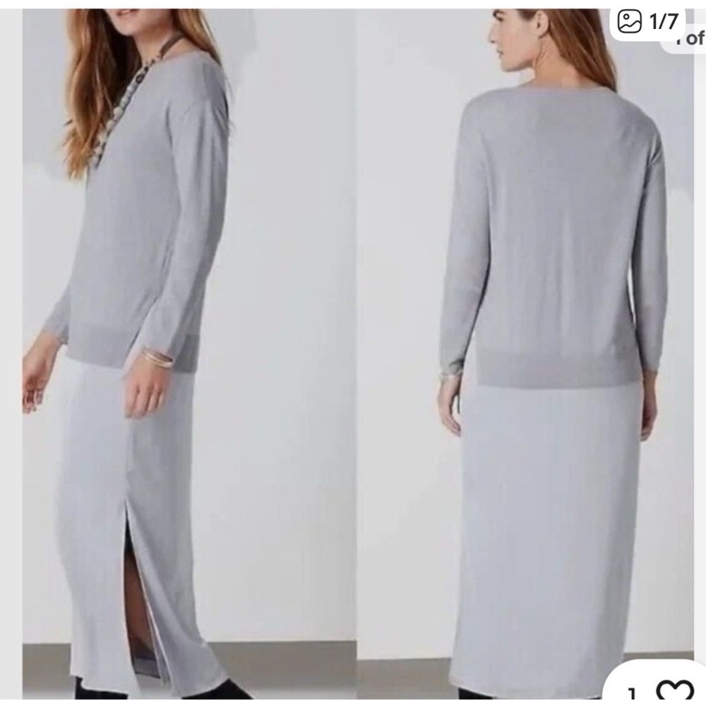 J. Jill Wearever Collection Charcoal Long Sleeve‎ Dress, Size XL